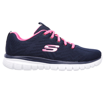 Scarpe da ginnastica blu e fucsia da donna in tessuto mesh Skechers Graceful - Get Connected, Brand, SKU s311000452, Immagine 0